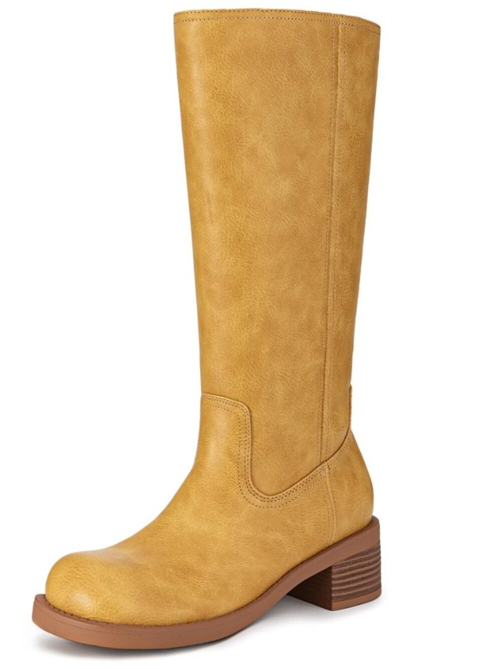 Knee High Boots Square Toe Ridng Chunky Tall Boots for Women